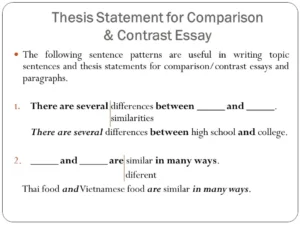 how to write a compare and contrast thesis 