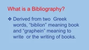 what is bibliography